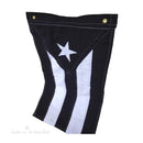 Bandera de Puerto Rico en tela - Negra