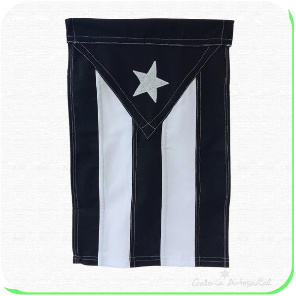 Bandera de Puerto Rico en tela - Negra