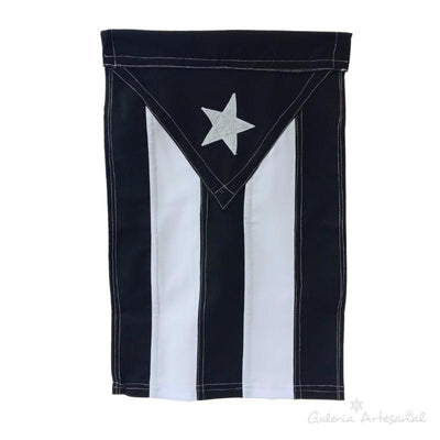 Bandera de Puerto Rico en tela - Negra