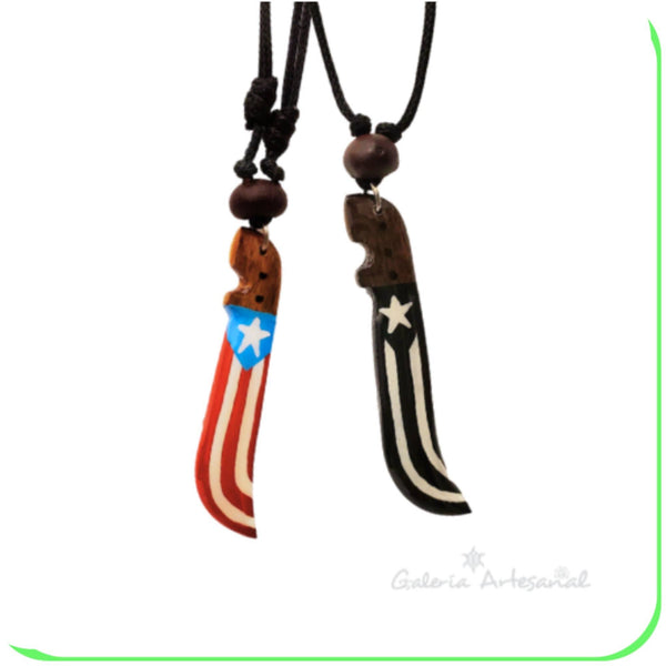 Collar ajustable en madera - Bandera de Puerto Rico 2