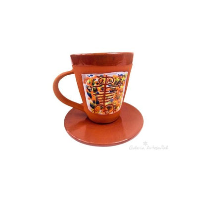 Taza en cerámica con platillo